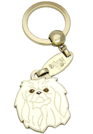 Pequinês branco - pet ID tag, dog ID tags, pet tags, personalized pet tags MjavHov - engraved pet tags online